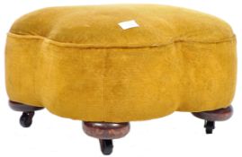 19TH CENTURY VICTORIAN FOOTSTOOL OF QUATREFOIL FORM