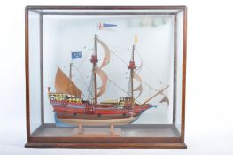 EARLY 20TH CENTURY HMS DUKE OF YORK SCRATCH BUILT MODEL BOAT