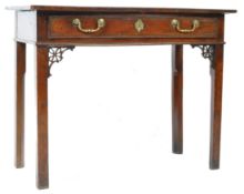 18TH CENTURY GEORGIAN ELM & FRUITWOOD LOWBOY LOW TABLE