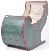 LARGE ANTIQUE FAIRGROUND TYPE CHILDS CANOPY SLEDGE