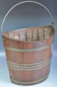 ANTIQUE 18TH CENTURY IRISH MAHOGANY AND BRASS PEAT BUCKET