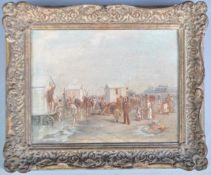 CIRCLE OF EUGENE BOUDIN 19TH CENTURY OIL ON BOARD PAINTING