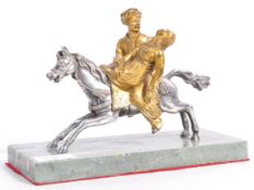 19TH CENTURY SILVER PLATED AND BRONZE FIGURINE