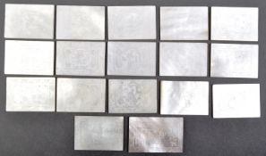 SEVENTEEN 19TH CENTURY CHINESE MOTHER OF PEARL GAMING TOKENS