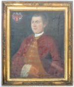 18TH CENTURY GILT FRAMED OIL ON CANVAS PAINTING OF A FRENCH NOBELMAN