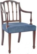 18TH CENTURY GEORGIAN ENGLISH OAK FRAMED CARVER DESK ARMCHAIR