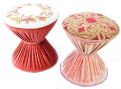 ANTIQUE PAIR OF VICTORIAN CORSET HOURGLASS STOOLS