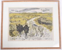 GERTRUDE HERMES - THE PEAT CUTTERS - SIGNED LINOCUT PRINT