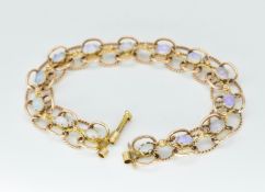 9ct Gold & Opal Cabochon Set Bracelet
