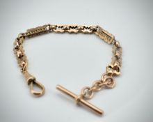 9ct Gold Fancy Linked Book Chain - Albert Chain