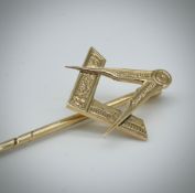 9ct Gold Large Masonic Stick Pin