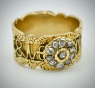 An Antique 15ct Gold & Diamond Band Ring