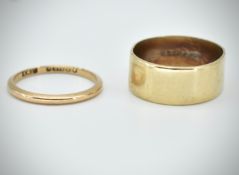 Two Hallmarked 9ct Gold Band Rings