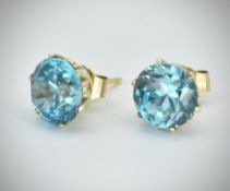 Pair of 18ct Gold & Zircon Earrings
