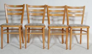 SET OF FOUR VINTAGE BEECH DINING CHAIRS