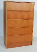 RETRO 20TH CENTURY TEAK UPRIGHT PEDESTAL CHEST OF DRAWERS