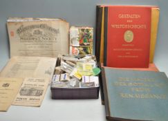 EPHEMERA BOOK INCLUDING GERMAN ART BOOKS & CIGARETTE CARDS