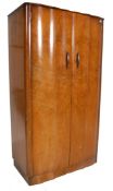 1930's / 50's ART DECO WALNUT SINGLE WARDROBE ARMOIRE