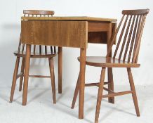 RETRO VINTAGE LATE 20TH CENTURY ERCOL STYLE EXTENDABLE DINING AND CHAIRS
