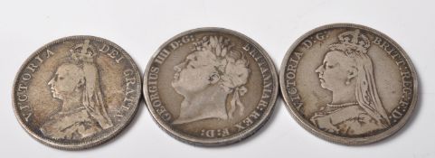 THREE 19TH CENTURY SILVER CROWNS