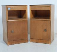 A PAIR OF 1940’S ART DECO OAK VENEER BEDSIDE CABINETS