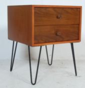 20TH CENTURY TEAK WOOD DANISH INSPIRED BEDSIDE CABINET