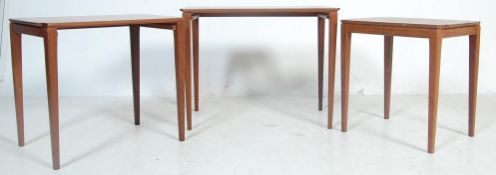 RETRO VINTAGE 1970S TEAK WOOD NEST OF GRADUATING TABLES