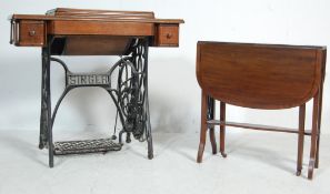 VINTAGE 1950S SINGER SEWING MACHINE TABLE TOGETHER WITH A SUTHERLAND TABLE