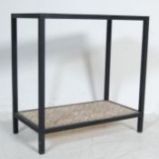 RETRO 20TH CENTURY METAL FRAME & TILE TOP PLANT STAND