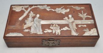 20TH CENTURY ANTIQUE STYLE CHINESE HARDWOOD BOX