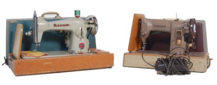 TWO VINTAGE 20TH CENTURY SEWING MACHINES