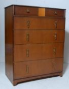 ART DECO STYLE 1950S OAK VENEER CHEST OF DRAWERS