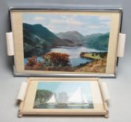 TWO 1960'S RETRO DRINKS TRAYS