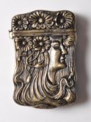 VINTAGE STYLE ART NOUVEAU BRASS VESTA CASE