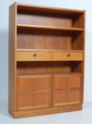 RETRO 20TH CENTURY TEAK NATHAN BOOKCASE CABINET