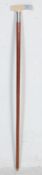 ANTIQUE 19TH CENTURY VICTORIAN BONE HANDLED WALKING STICK WITH SILVER COLLAR