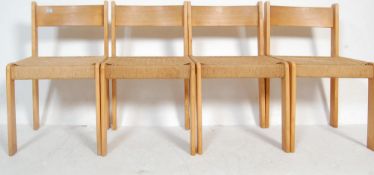SET OF FOUR DANISH INSPIRED SISAL CORD DINING CHAIRS