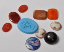 TEN ANTIQUE CAMEO'S AND INTAGLIO'S