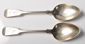A PAIR OF ANTIQUE SCOTTISH GEORGIAN SPOONS