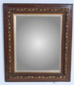 LARGE 19TH CENTURY MAHOGANY FRAMED CUSHION MIRROR