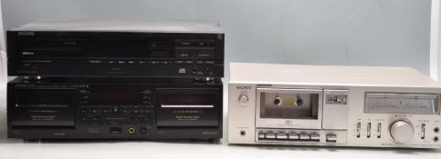 LATE 20TH CENTURY HI-FI AUDIO STACKING SYSTEM - SONY - PIONEER - PHILIPS