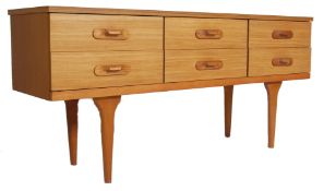 VINTAGE 20TH CENTURY TEAK VENEER SIX DRAWERS CHEST OF DRAWERS