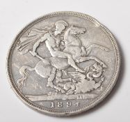 1894 VICTORIAN SILVER CROWN