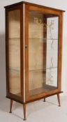 RETRO VINTAGE 1950S WALNUT VENEER CHINA DISPLAY CABINET