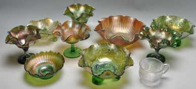 LARGE QUANTITY OF VINTAGE 20TH CENTURY CARNIVAL GLASS WARE