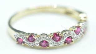 9CT GOLD RUBY & DIAMOND RING