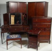 VINTAGE RETRO 20TH CENTURY STAG MINSTREL MAHOGANY BEDROOM SUITE