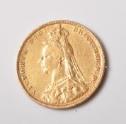 1891 VICTORIAN 22CT GOLD FULL SOVEREIGN COIN