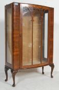VINTAGE MID CENTURY WALNUT VENEER CHINA DISPLAY CABINET VITRINE