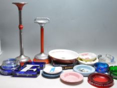 LARGE COLLECTION OF VINTAGE RETRO 20TH CENTURY CERAMIC AND GLASS PUB ASHTRAYS